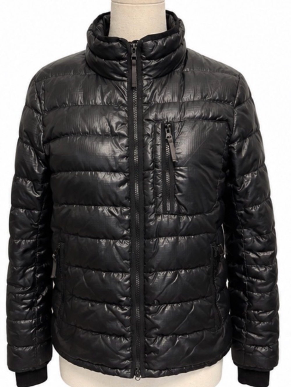 J.Crew Black Lightweight Down Puffer Jacket Quilted Zip Size M